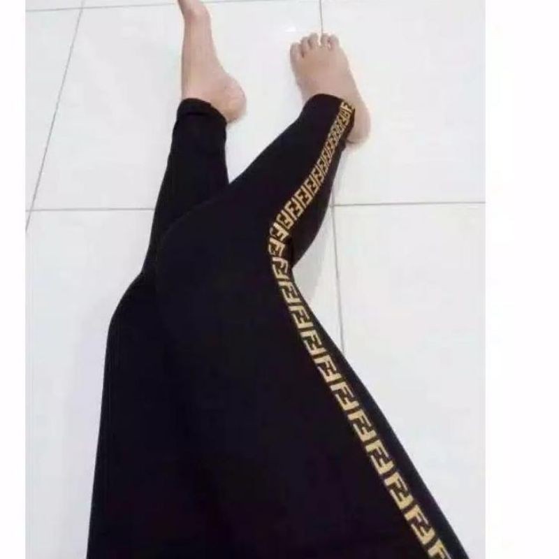 NEW LEGGING FF LIST COKLAT DY IMPORT / LEGGING IMPORT MURAH / LEGGING MURAH