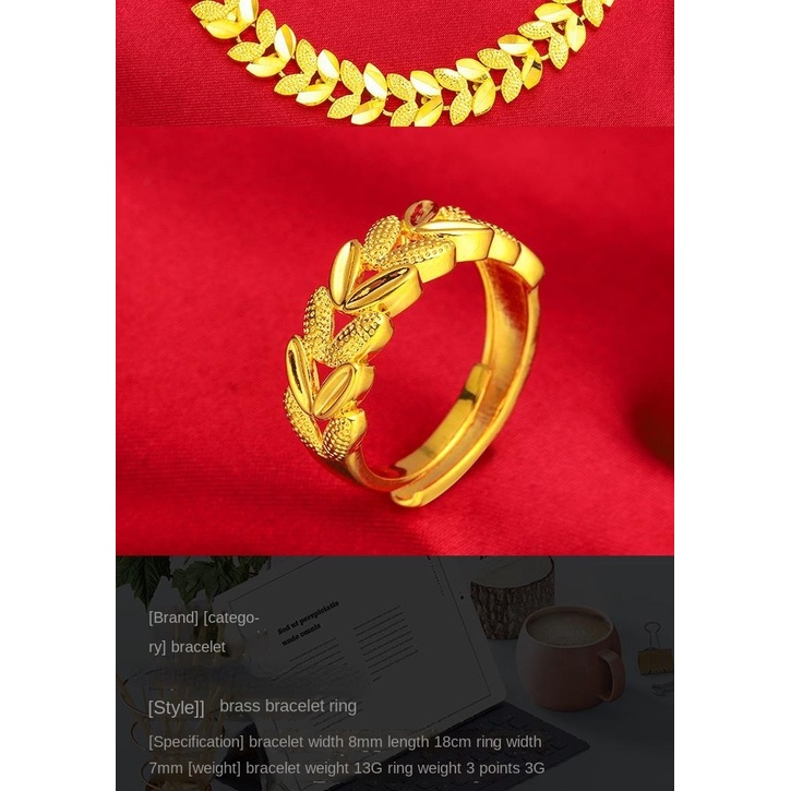 Set Gelang Cincin Emas Emas Asli Kadar 375 Gaya Korea Untuk Pernikahan