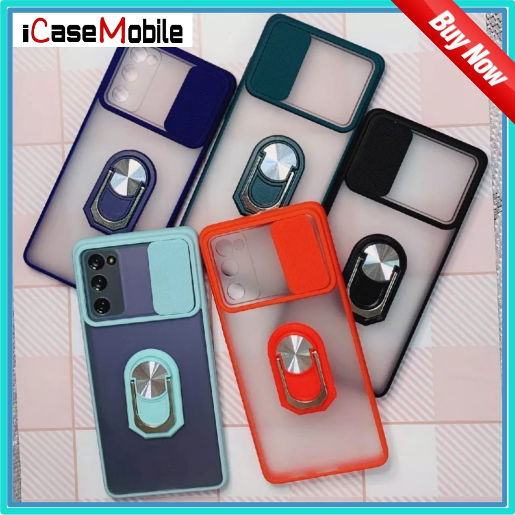 Case Samsung M22-M32-A22 (4G) - A32(4G) - A52-A52s - A72 2021 Slide Protect Lens dan Ring Pelindung 