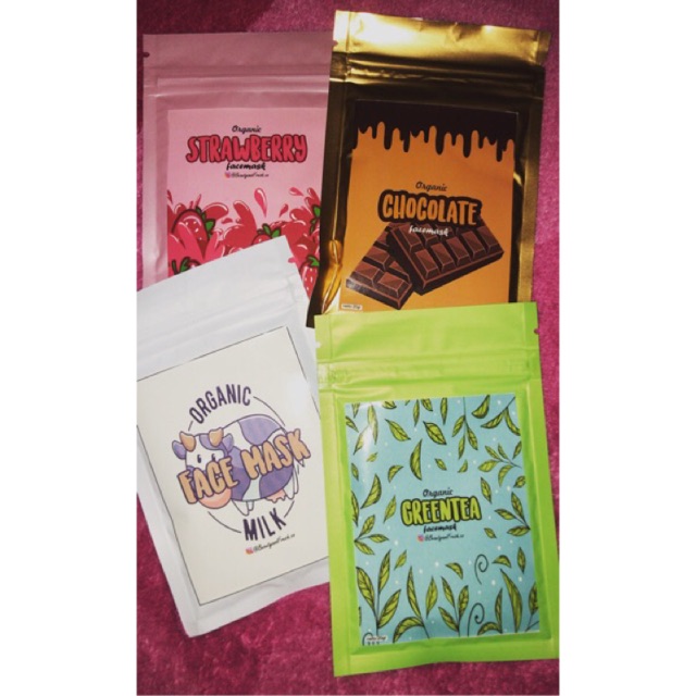 MASKER BUBUK ORGANIK PREMIUM WASH OFF 20gr dengan Packaging ziplock