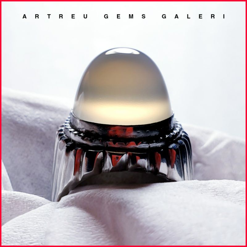 Batu Anggur  Way Kanan ( White Yellow ) | COD Bisa | Cincin Batu Akik Ring