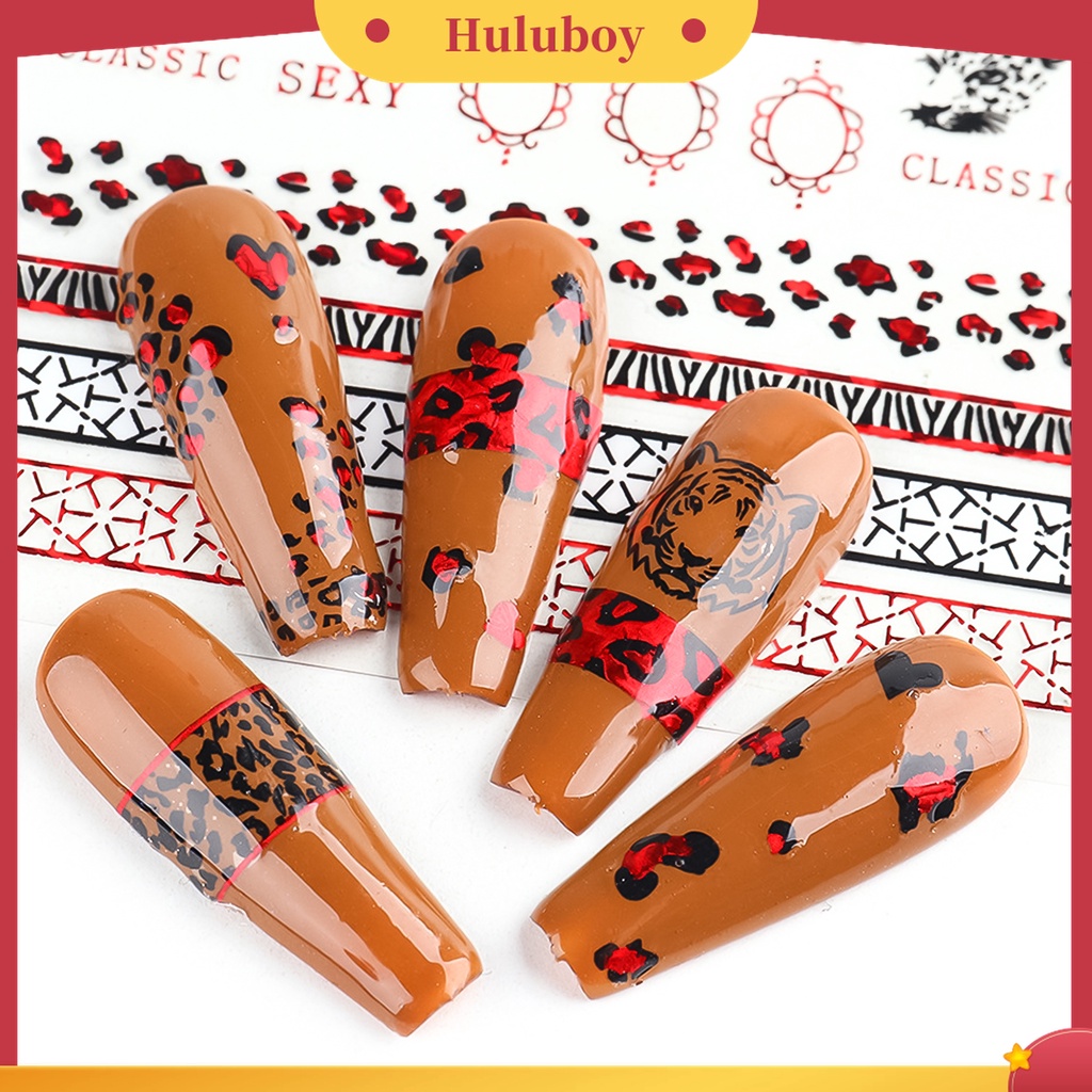 Huluboy Huluboy♡ Stiker Nail Art Warna-Warni Gaya Retro Untuk Wanita