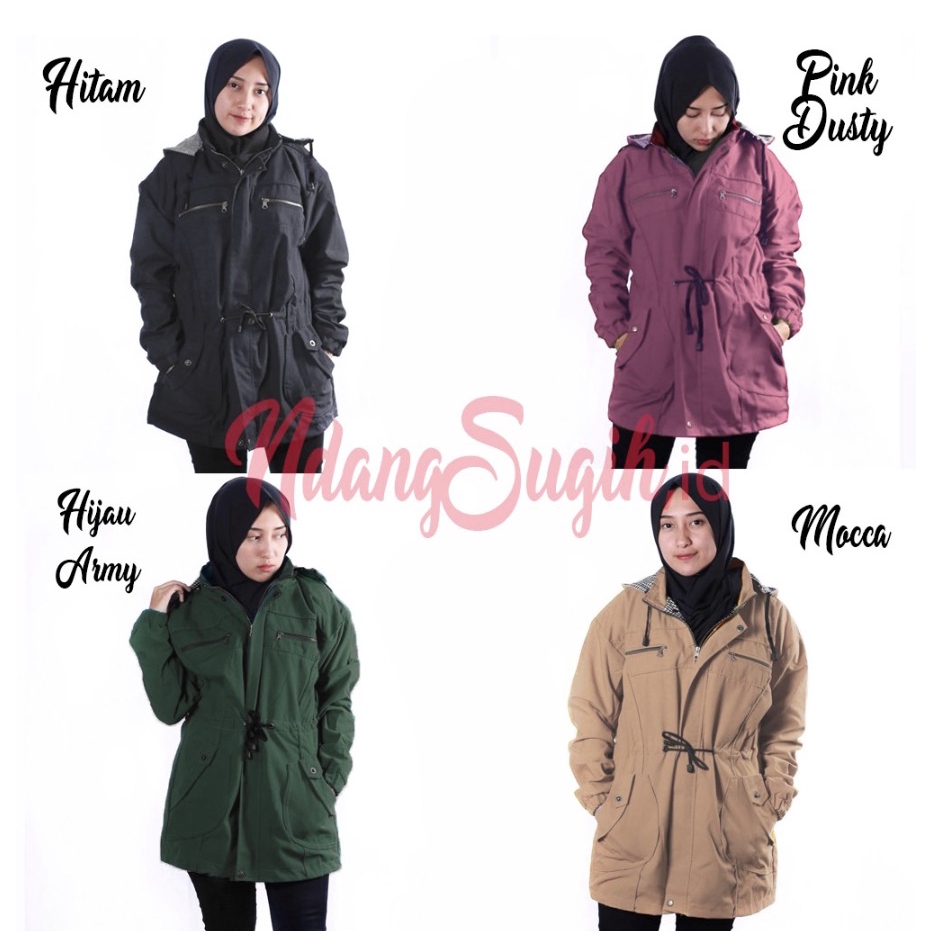 [COD] Jaket Parka Wanita Big size  Hoodie  motif bolak-balik