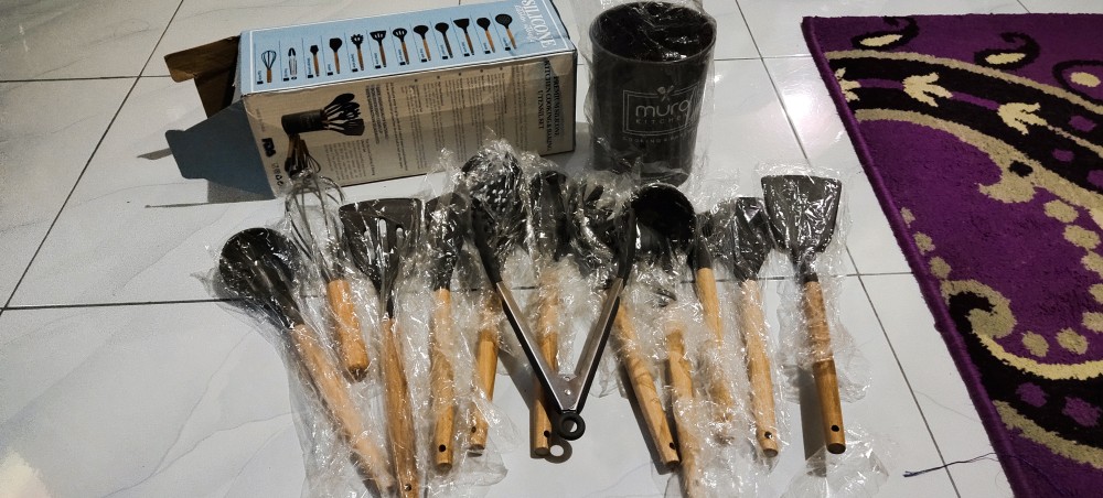 Muro 13 Pcs Spatula Sutil Utensil Set Silikon Silicone Tahan Panas Peralatan Masak