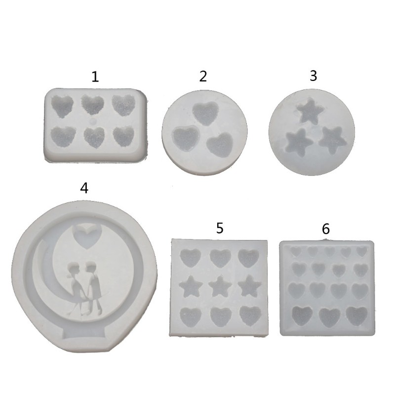 Moonlight&quot; Sugar Star Heart Soft Candy Pendant Mold Gummy Candy Hairpin Slilcone Resin Mold