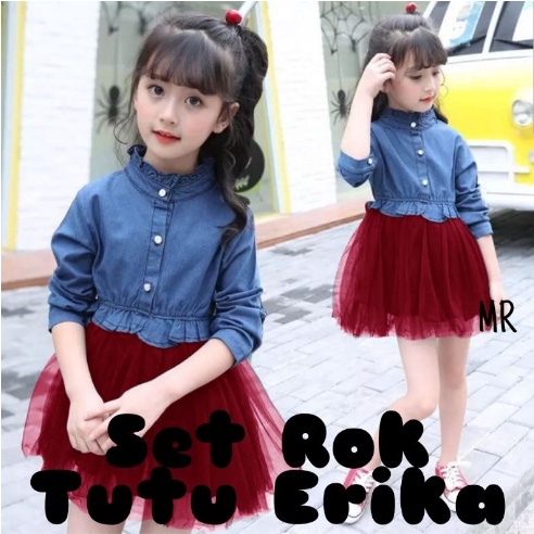 Baju Dress Anak Perempuan Pesta Natal Tahun Baru 2022 Dress Erika Anak Usia 3-5 TH Kekinian Terbaru 