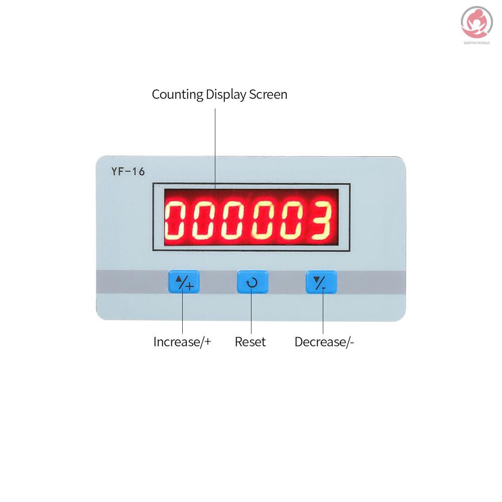 Mini LED Digital Counter Module DC/AC5V~24V Electronic Totalizer with NPN and PNP Signal Interface 1~999999 Times Counting Range