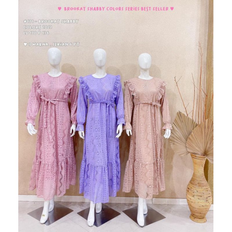 BROKAT SHABBY  COLORS 2021 GAMIS LEBARAN TERBARU