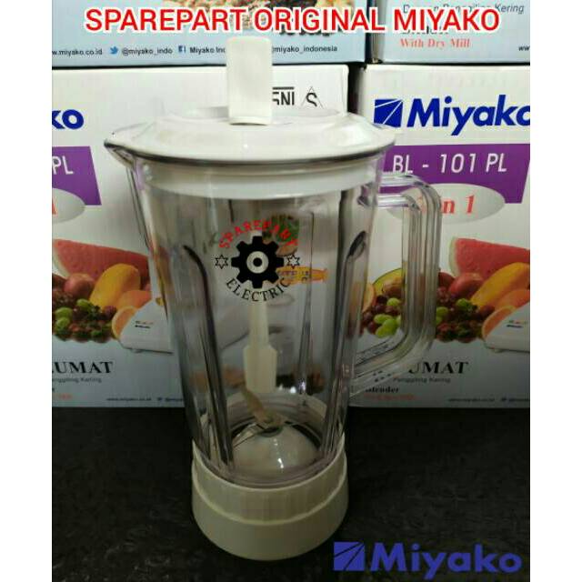 GELAS MIKA + PISAU JUS TUTUP 1SET BLENDER MIYAKO ORIGINAL 101 102 301 151 152