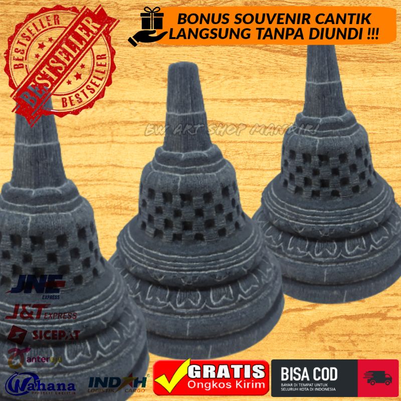 (BISA COD) MINIATUR STUPA CANDI BOROBUDUR BISA DIBUKA | PATUNG AKUARIUM | PATUNG AQUASCAPE | STUPA C