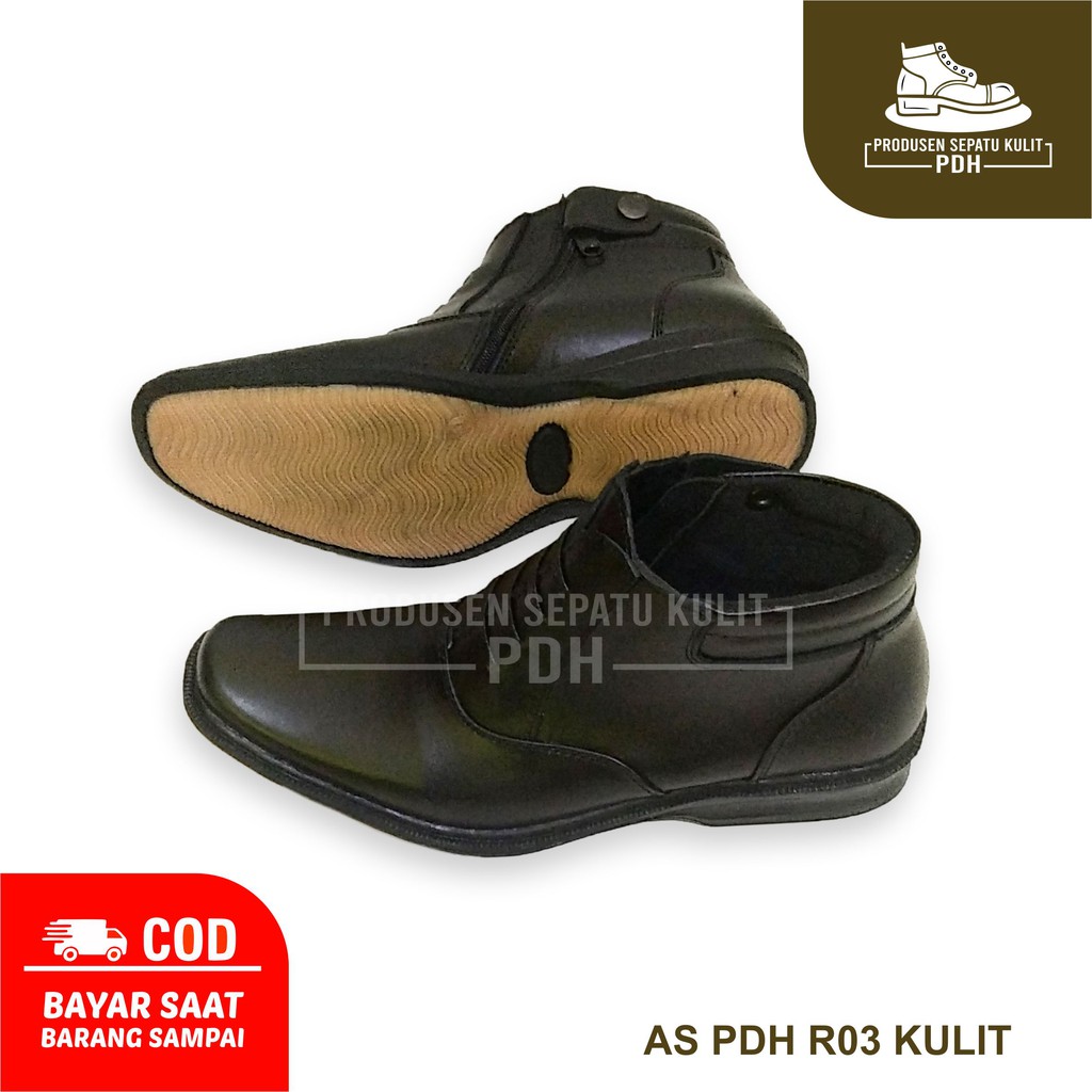 SEPATU PDH HITAM TANPA TALI / PDU LURAH, KADES, CAMAT, TARUNA PASKIBRA. KUALITAS TERBAIK !