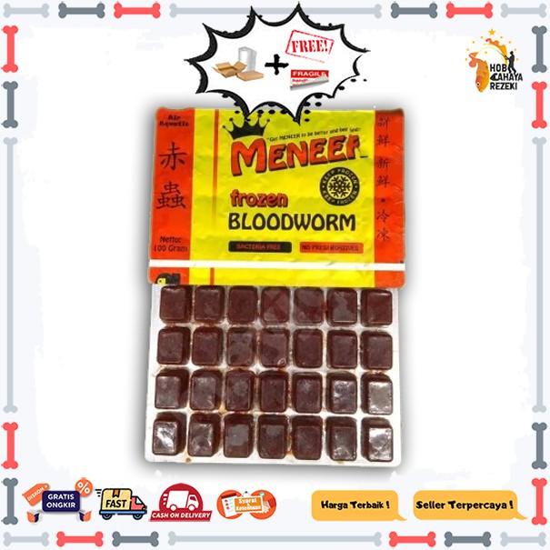 Meneer Frozen Bloodworm Cacing Beku Meneer 100 gram