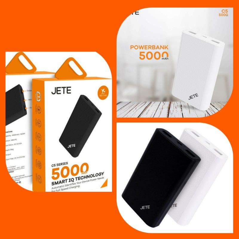 POWER BANK JETE 5000MAH C5 REAL CAPACITY