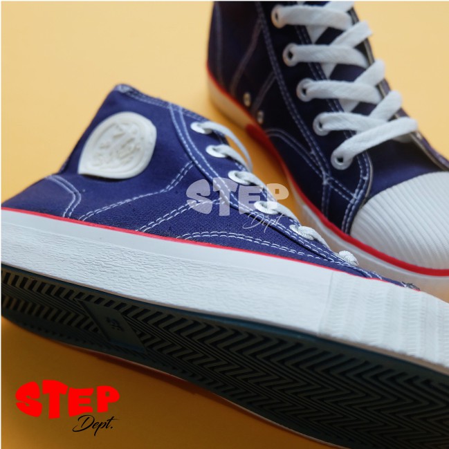 Sepatu Warrior Classic HC Navy - Warrior High Biru Dongker Sol Putih