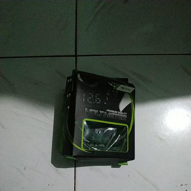 Voltmeter Digital Slim Outdoor Luminos Biru