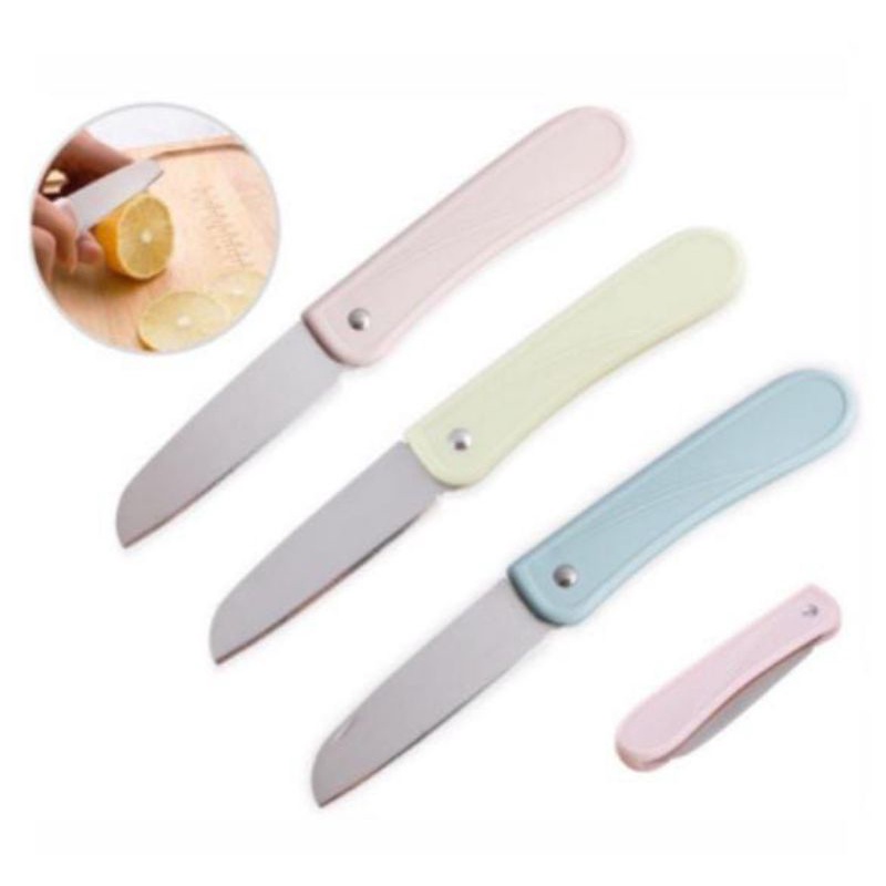 pisau dapur pemotong buah sayur gagang lipat alat pengupas stainless serbaguna kitchen knife portable