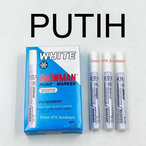 Spidol Snowman Paint Marker Permanen Besar Sedang PUTIH WP-12 / WP 12