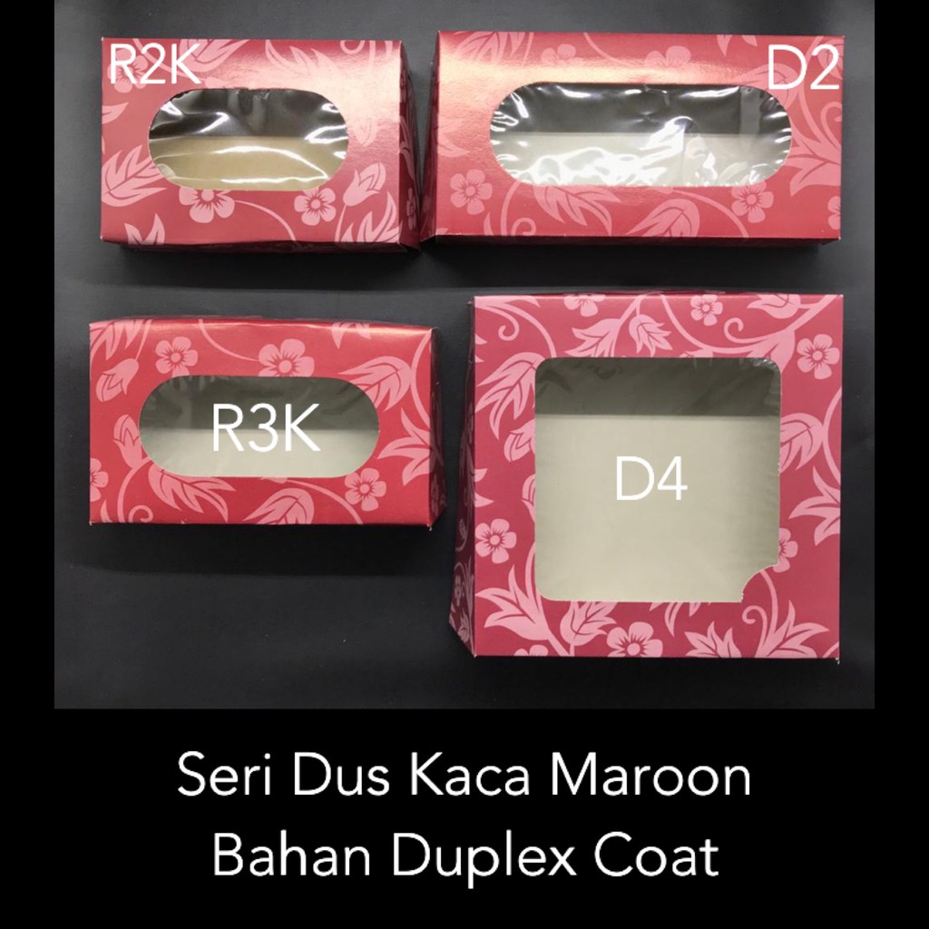 Dus D4 Maroon 18 x 18 x 5 cm / Dus Kue / Dus Roti / Dus Snack / Dos Ultah / Dus Hajatan/ Dos donat/ kotak kue/ snack box/ dos jajan/ kerdus kaca