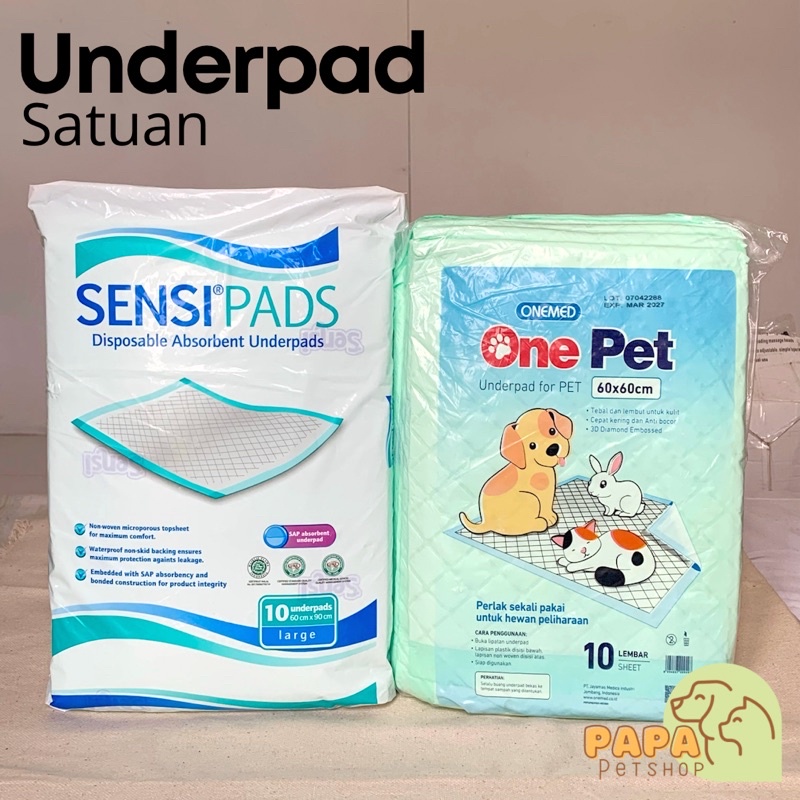 Underpad One Pet Sensi Kandila dijual satuan ecer perlak alas tidur pipis untuk anjing kucing 60x60 60x90