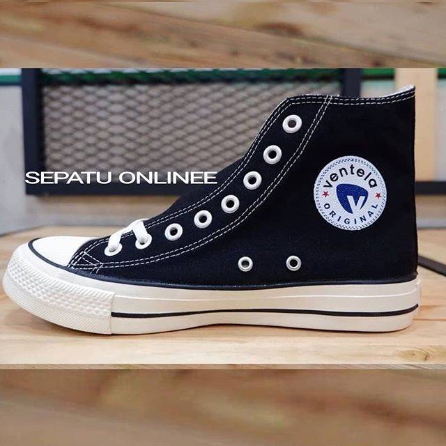 SEPATU VENTELA ETHNIC CLASSIC BLACK NATURAL HIGH ETNIC 70S BTS VANTELA