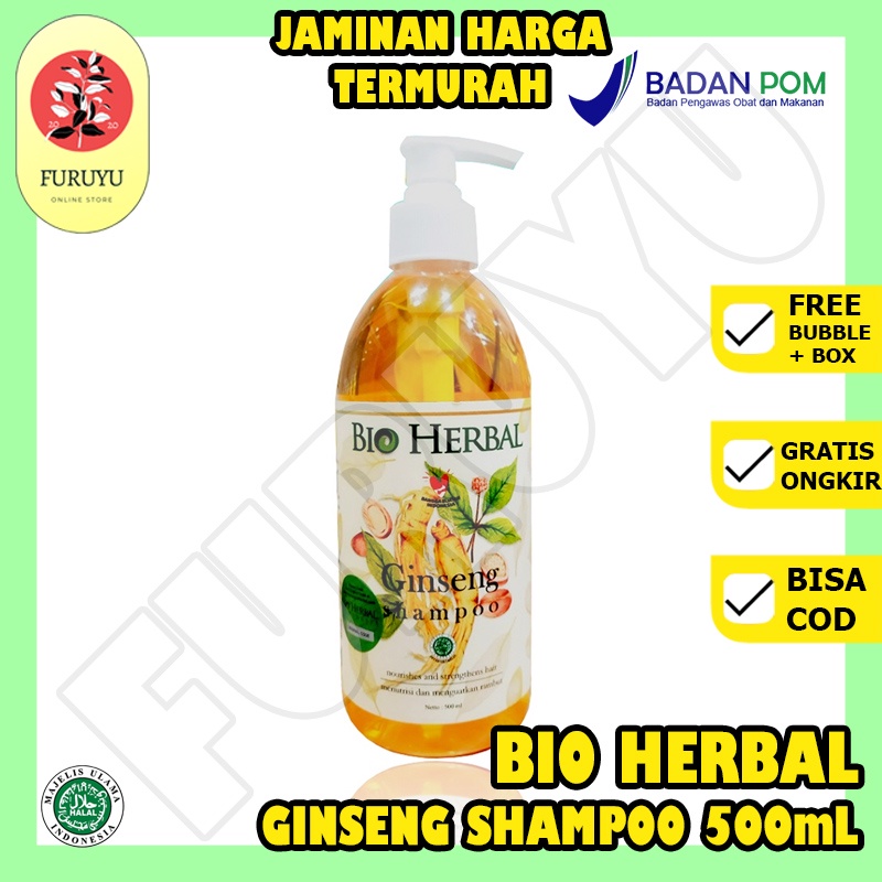 Shampo Sampo Rambut Rontok Botak Licin Penumbuh Rambut Bio herbal Ginseng Perawatan Kecantikan Rambut Lembut Lebat Hitam Original BPOM