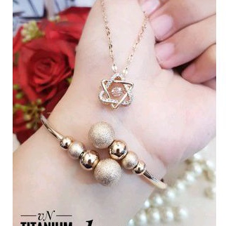 Titanium Set Perhiasan Wanita Rosegold 118223