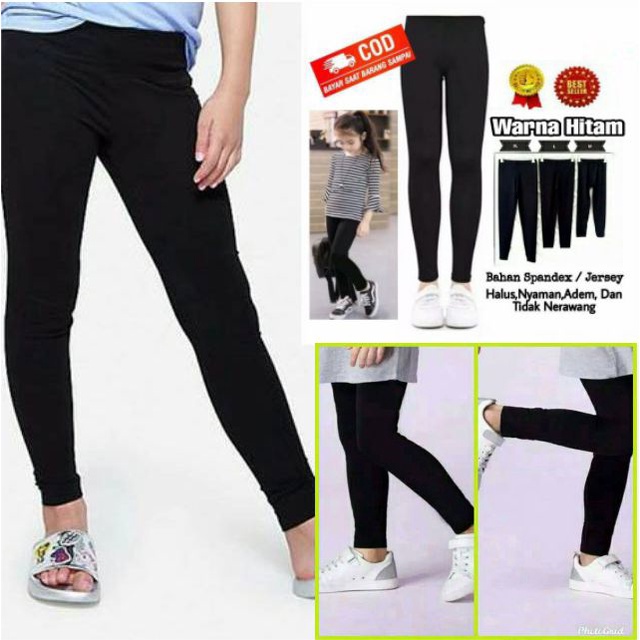 Legging Anak dan Dewasa warna HITAM polos/ legging hitam polos