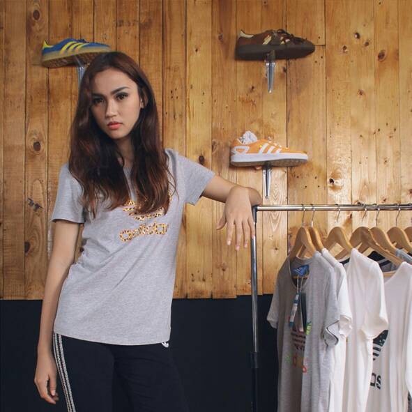 Adidas Trefoil Tee Grey Leopard