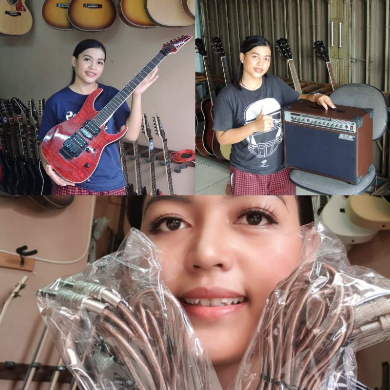 GITAR ELEKTRIK IBANEZ PREMIUM MERAH PAKET AMPLI & KABEL