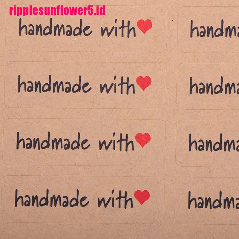 120pcs Stiker Kertas Kraft Handmade DIY Untuk Kemasan