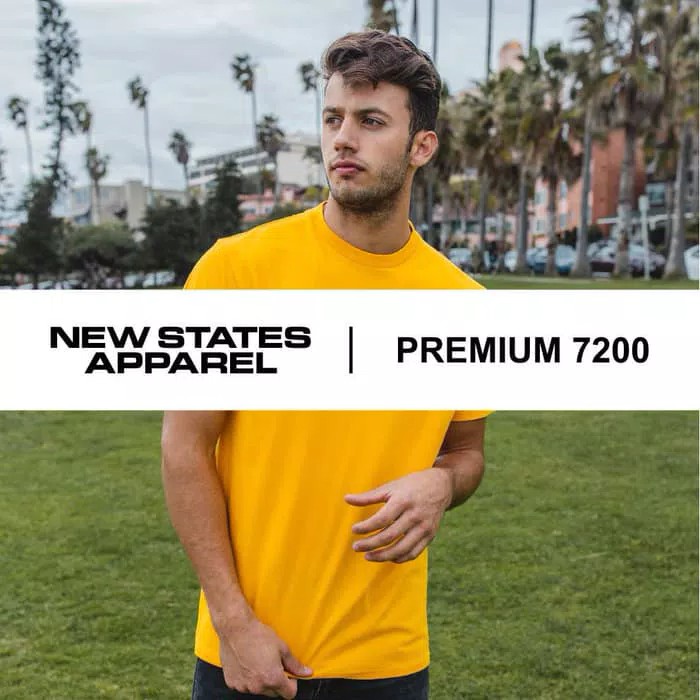 Kaos Polos New States Apparel Premium Cotton T-shirt 7200