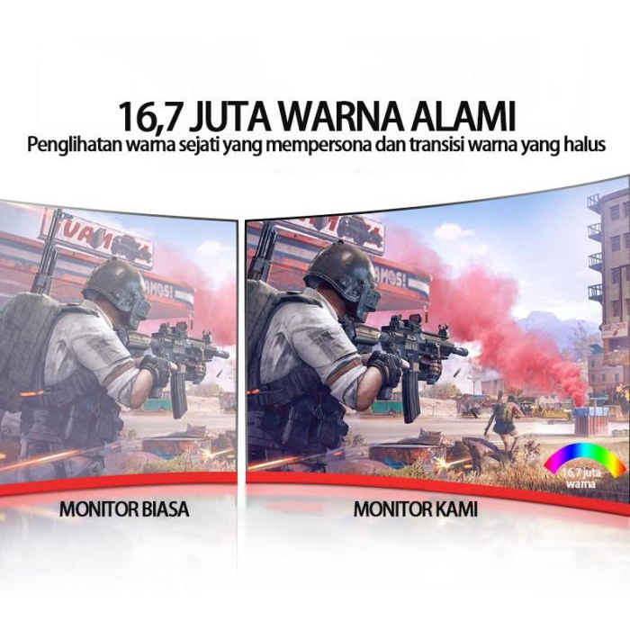 Monitor Led Triumph HM14024 Curve - 24 Inch PC Komputer - PLS VGA HDMI