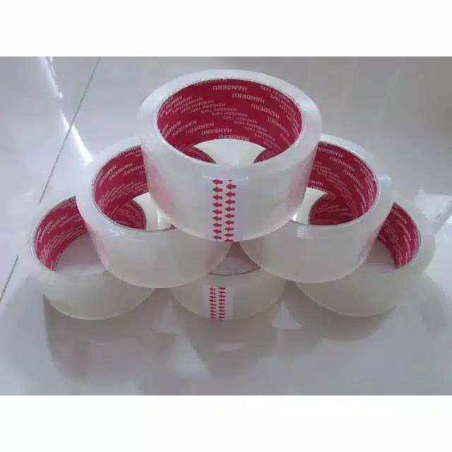 

Lakban / OPP / Solasi / Selotip 2" 48 mm 90 Yard bening Merk Handeru