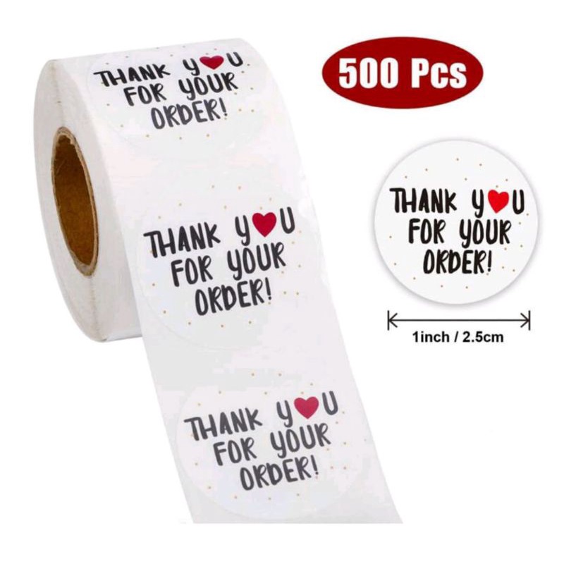

500pcs/roll sticker produk,sticker thank you for your order,sticker packing online shop,stiker label