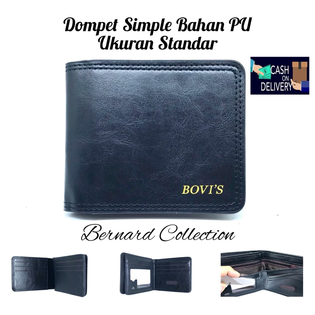 Dompet Pria Dompet Laki2 Dompet Simple Dan Polos Ukuran Standar Bahan PU Leather Kualitas Bagus