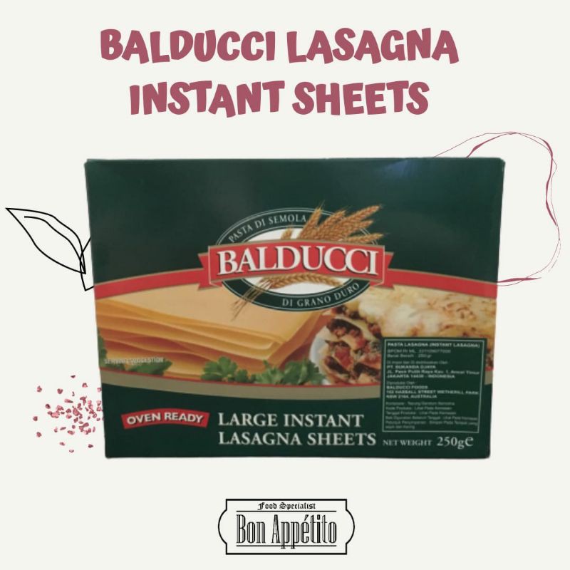 

Ready Stok Balducci Large Instant Lasagna Sheets 250 gr / Lasagna / Large Instant