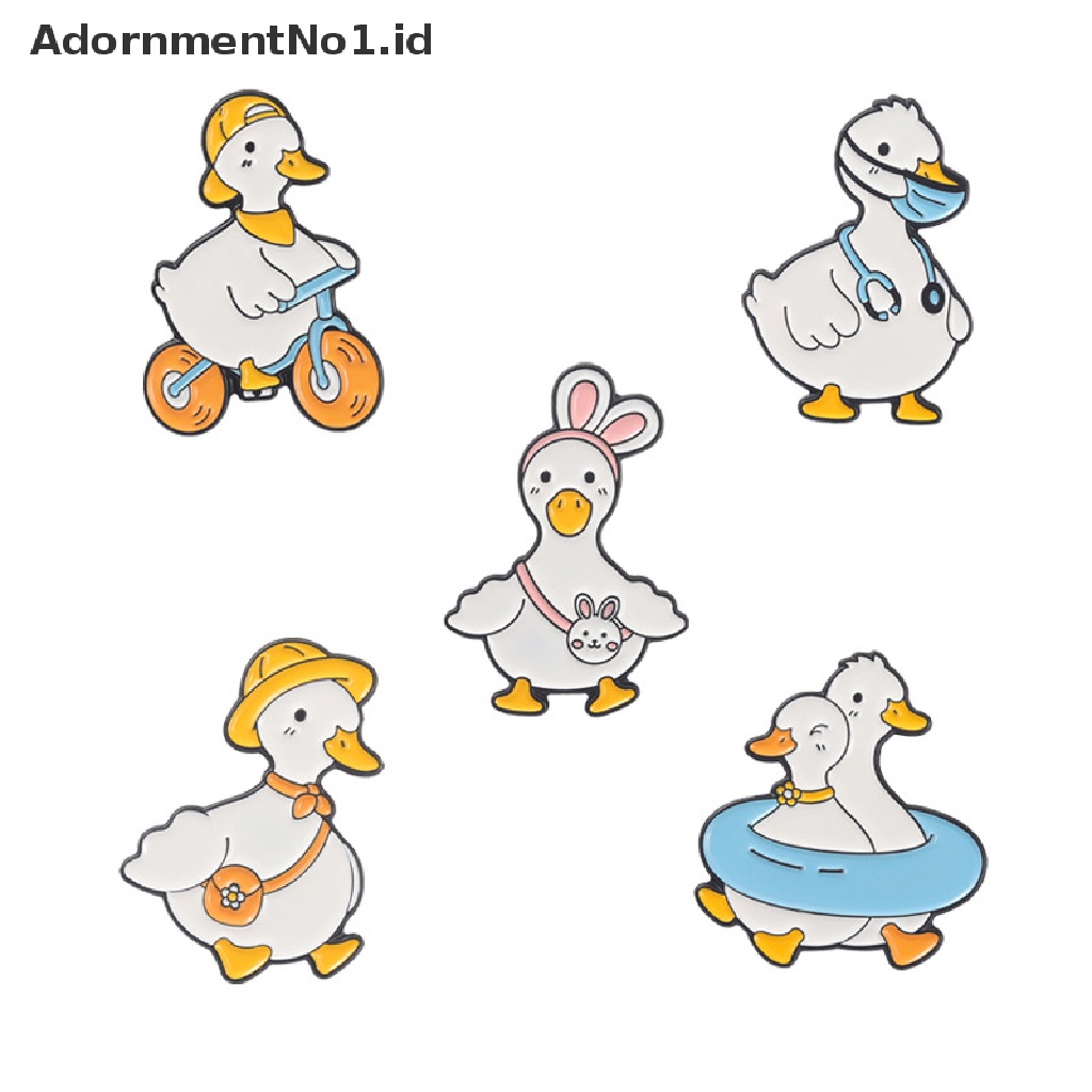 (AdornmentNo1) Bros Pin Enamel Bentuk Bebek / Angsa Untuk Aksesoris Tas / Baju (ID)