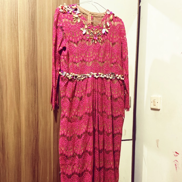 preloved kaftan warna pink fit to XL