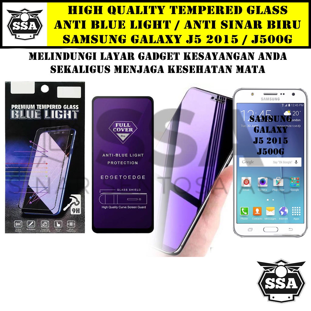 Tempered Glass Samsung Galaxy J5 2015 J500G Anti Blue Light Anti Sinar Biru Ori Original Hp Temper Anti Lecet Gores TG