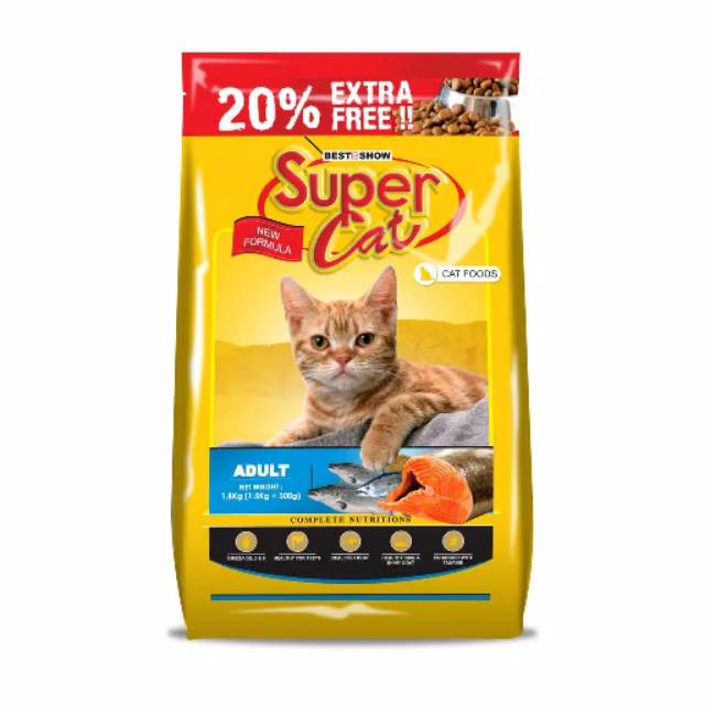 Supercat adult dry food 1.8kg fresh pack