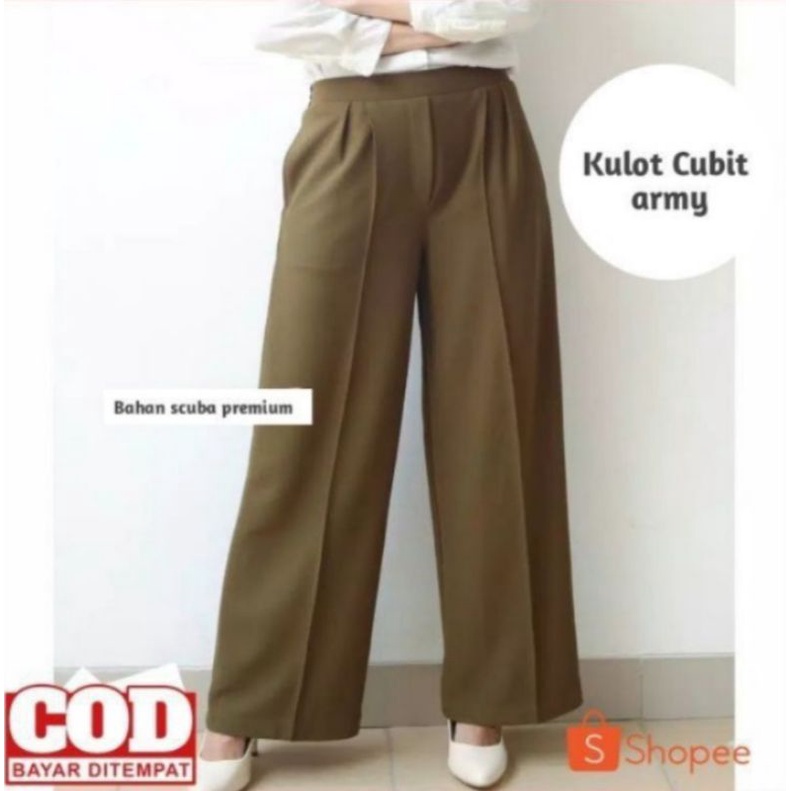 KULOT SCUBA CUBIT PREMIUM /CELANA KULOT WANITA HIGH WAIST maal collection