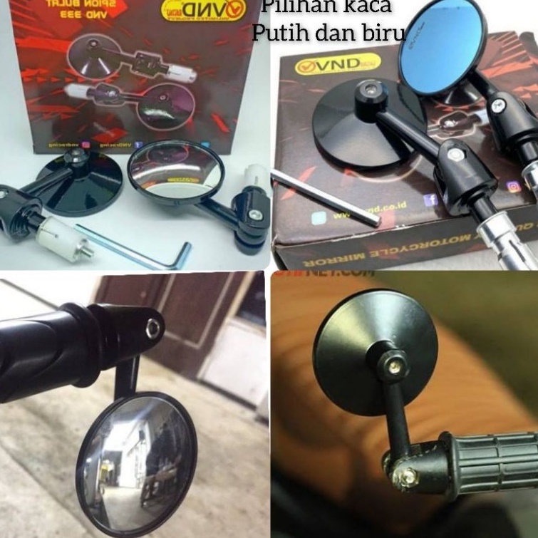 spion jalu bulat VND spion bar end cnc spion jalu stang motor universal 1set(kiri dan kanan)