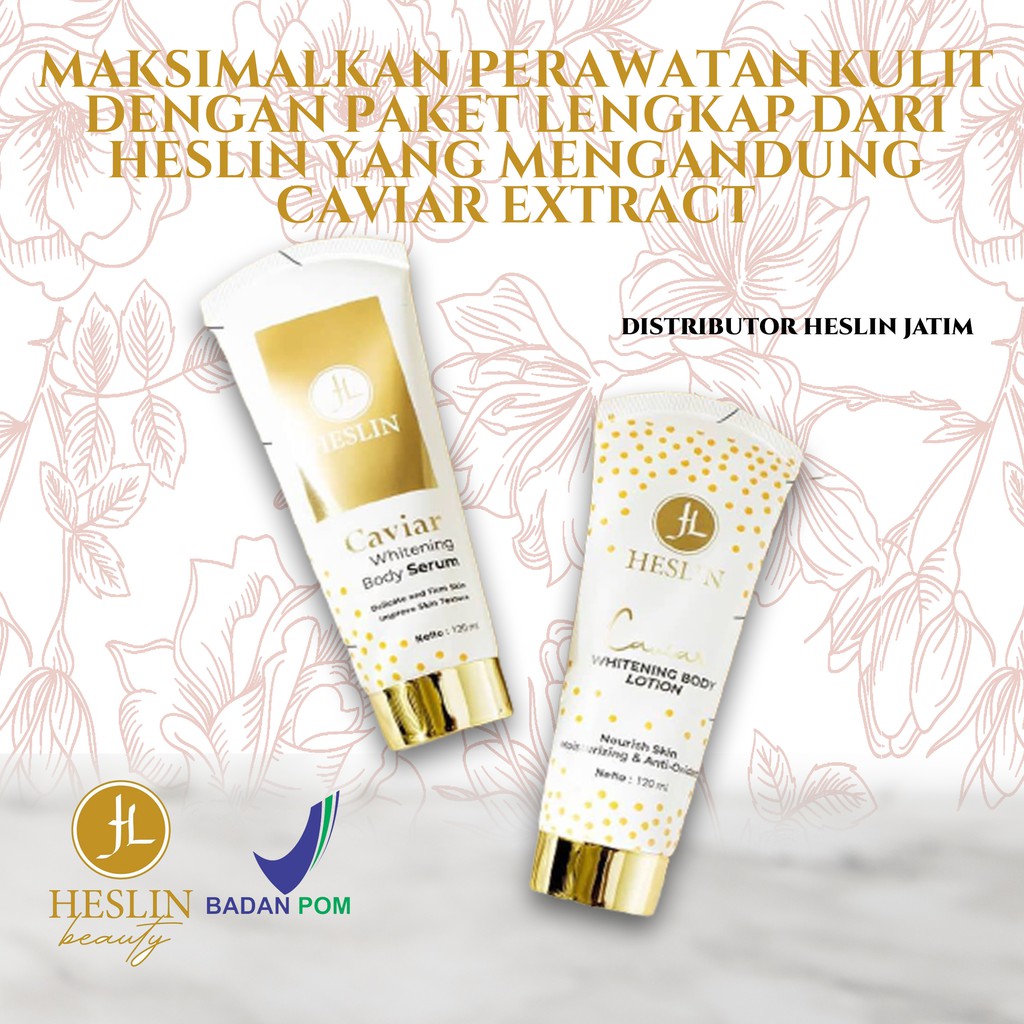 PAKET HESLIN BEAUTY CAVIAR WHITENING BODY SERUM + CAVIAR WHITENING BODY LOTION