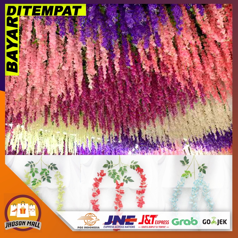 JM Tanaman Bunga Hias Rambat Dekorasi Dinding Rumah Bunga Hias Juntai Pajangan Artificial PBP102