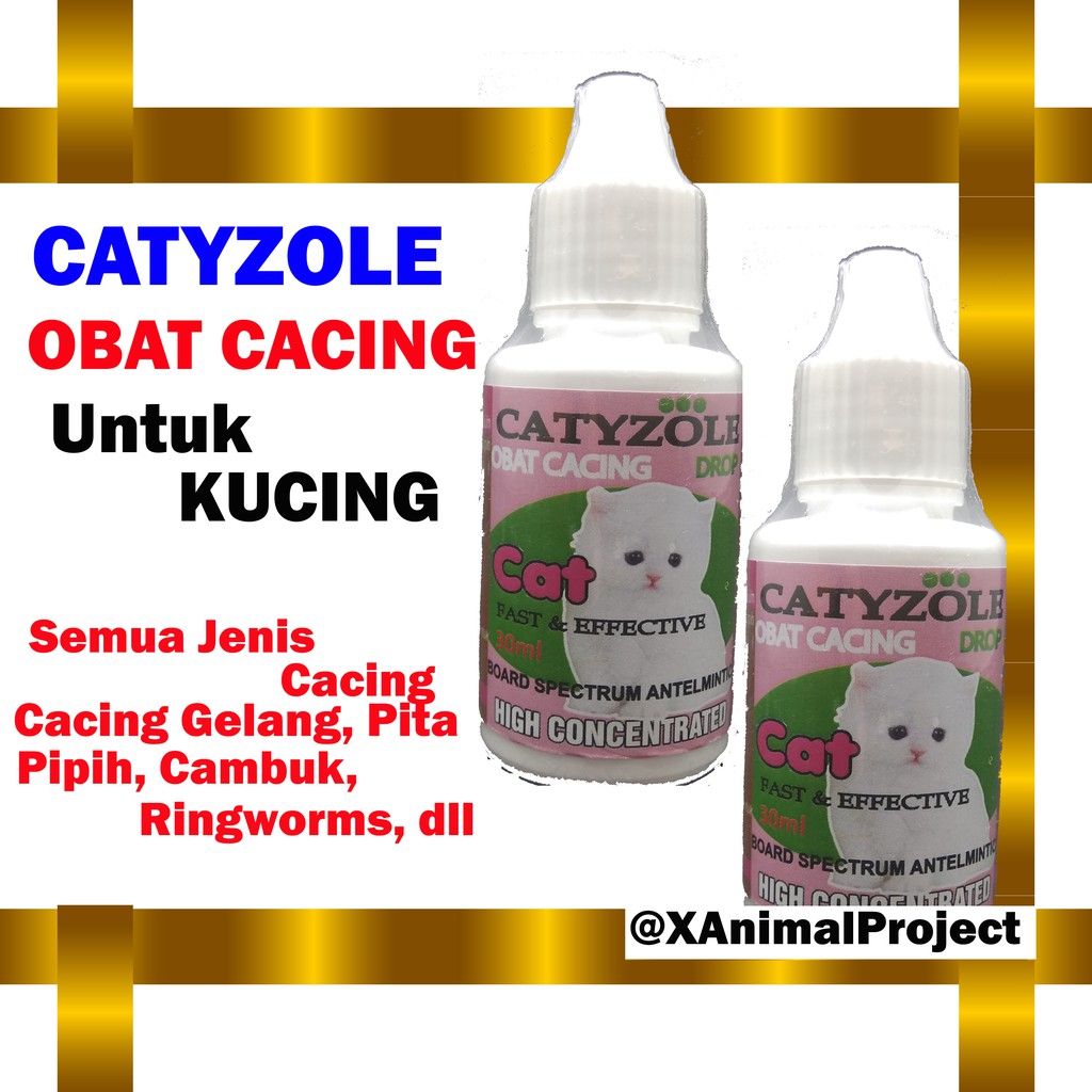 CATYZOLE DROP 30ml OBAT CACING UNTUK KUCING FORMULA OTSUDA JEPANG MEMBASMI SEMUA JENIS CACING