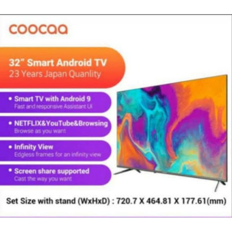 LED TV COOCAA 32S6G (32 Inch) SMART ANDROID TV 9.0