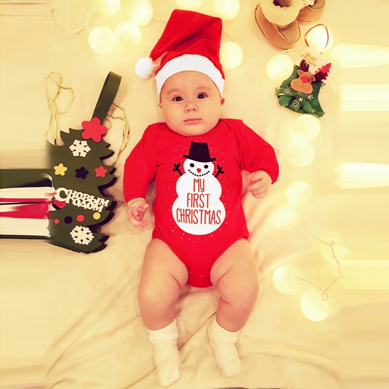 Jumper My First Christmas 2in1 HoHoHo Merry Christmas Ho Ho Ho Natal Romper set Hat 2in1 Baju Bayi Natal Santa Boneka Salju Santa's Little Helper Christmas Jumper Jumpsuit Santa Panjang Pajamas Babymaniashop