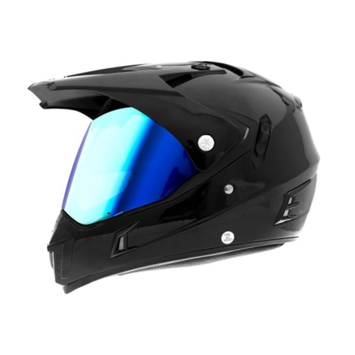Unik Discount Helm Snail Mx311 With Blue Visor - Black Gloss L 24 Murah