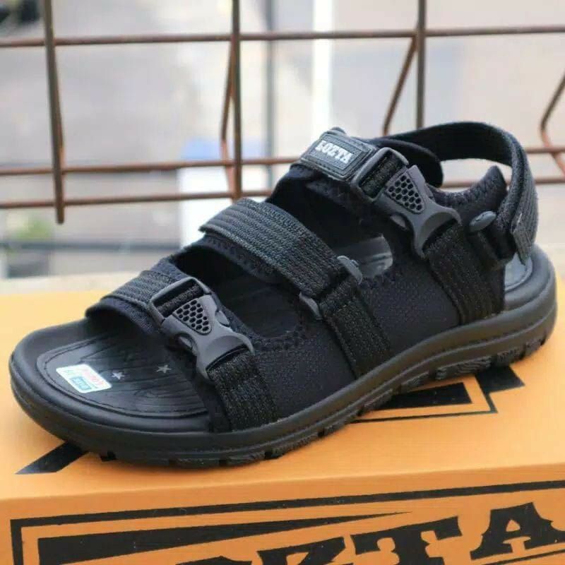 SANDAL GUNUNG LOZTA KR-04/ SANDAL PRIA TERLARIS-Full hitam
