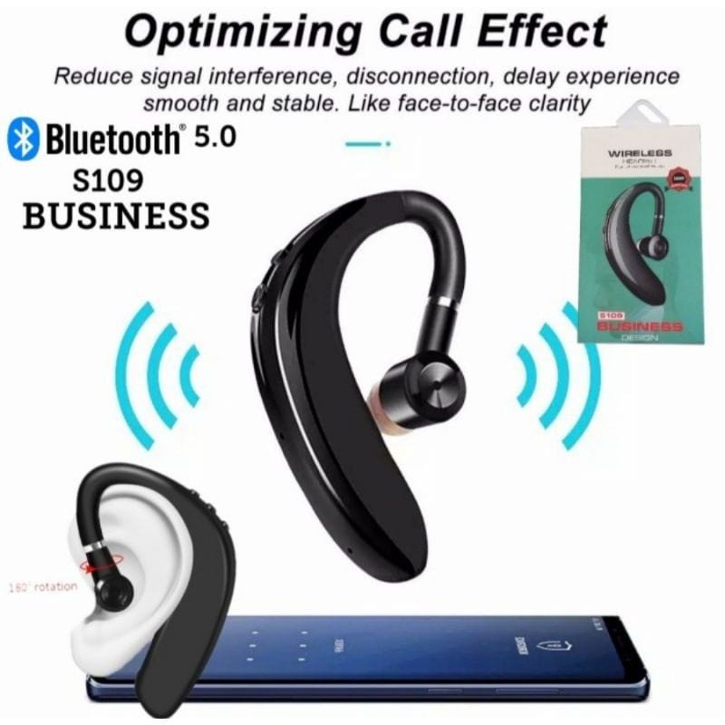 Headset Bluetooth S109 BUSINESS DESIGN Handsfree Wireless  S109 Earphone Bluetooth S109 BUSINESS DESIGN